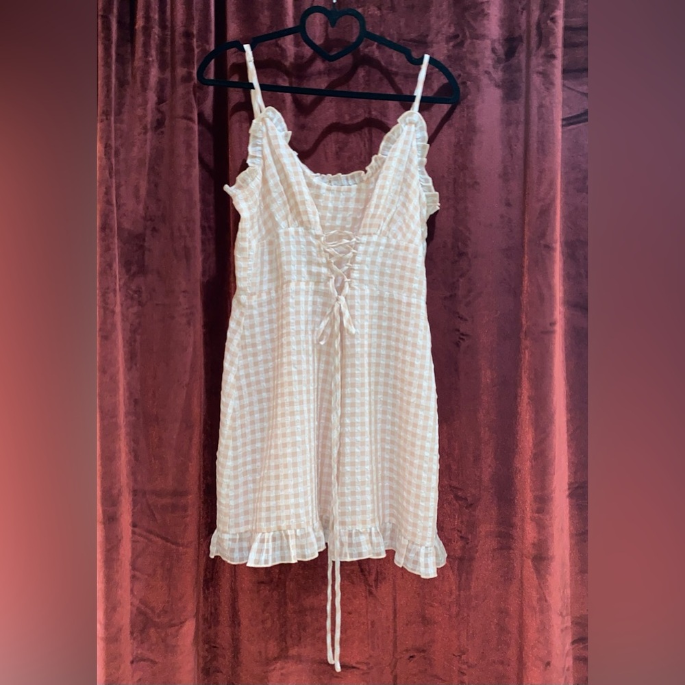 Sugar Thrillz Pink and White Gingham Mini Dress